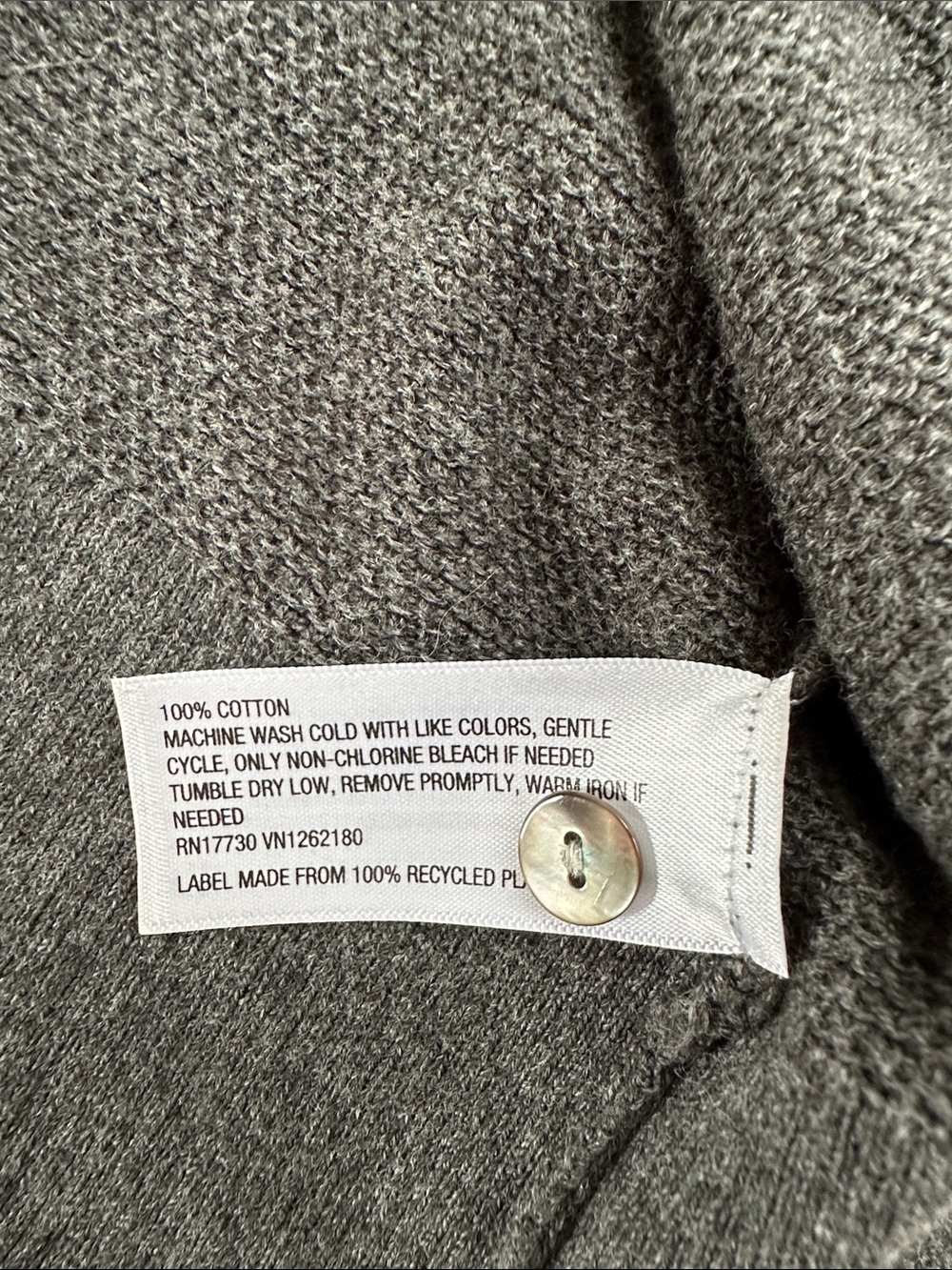 a new day Gray Button Front Crewneck Cardigan - Picture 3 of 3
